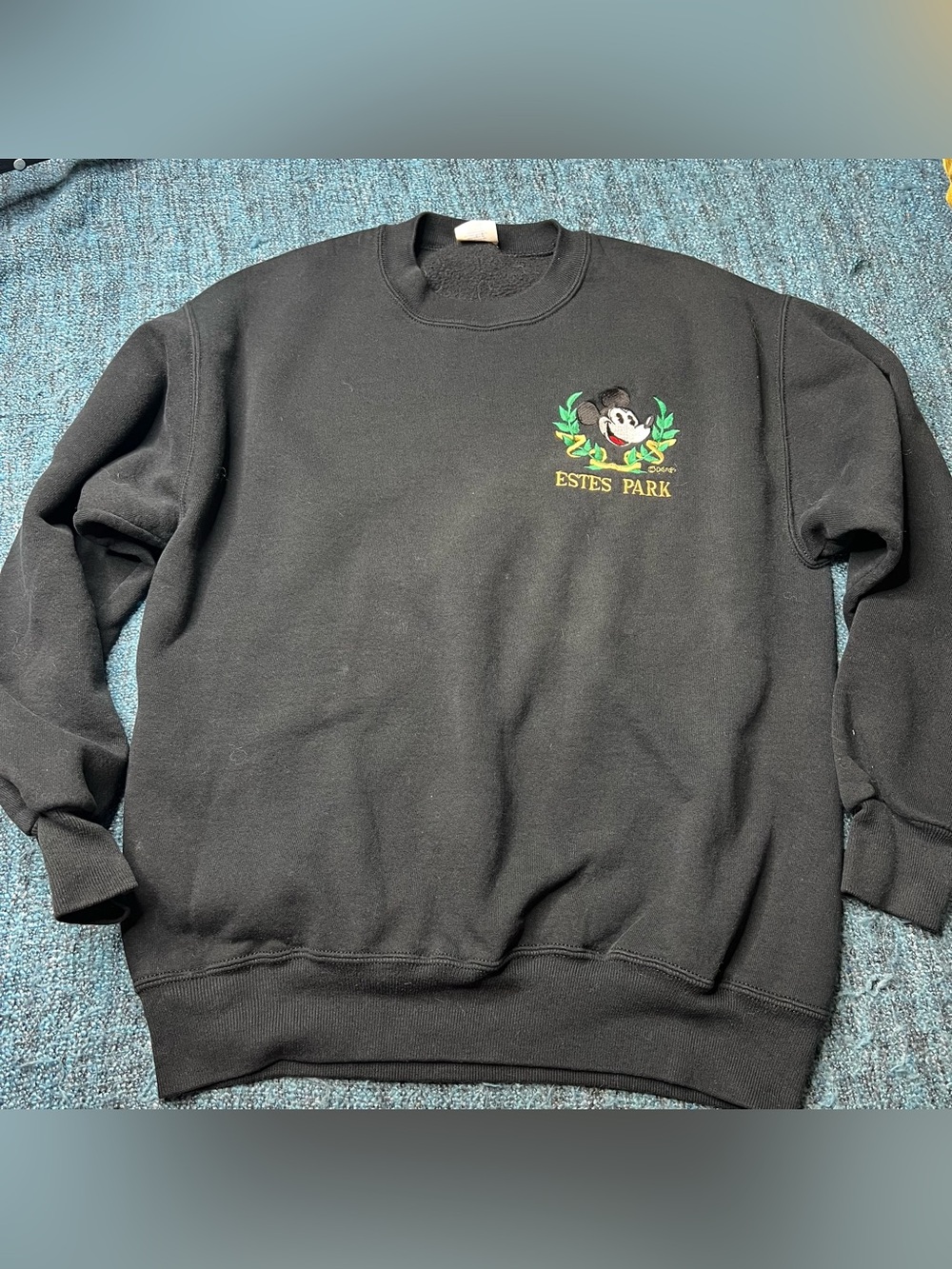 Vintage Velva Sheen Estes Park Mickey Mouse Disney Crewneck Sweatshirt Medium